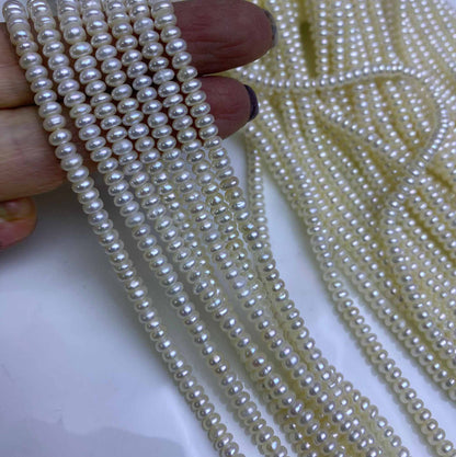 1223 Natural Freshwater Pearls 3-4mm Flat Beads Loose Beads Necklace Bracelet Semi-finished Beading DIY Handmade Accessories