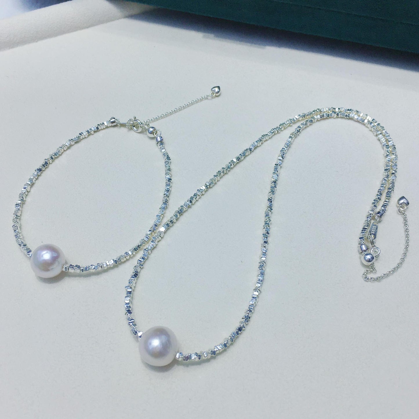 S925 sterling silver gypsy tian ran freshwater pearl necklace bracelet ring