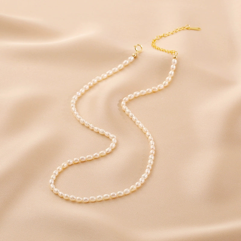 Natural Freshwater Millet Pearl Necklace Ladies Summer