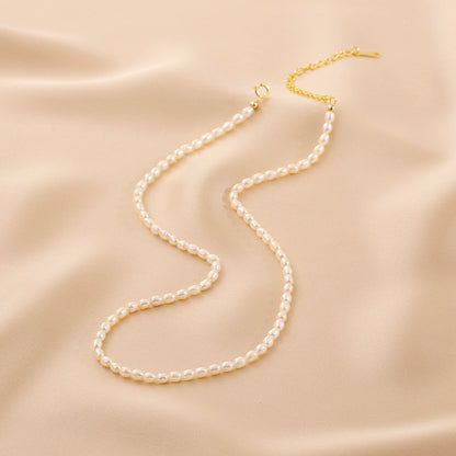 Natural Freshwater Millet Pearl Necklace Ladies Summer