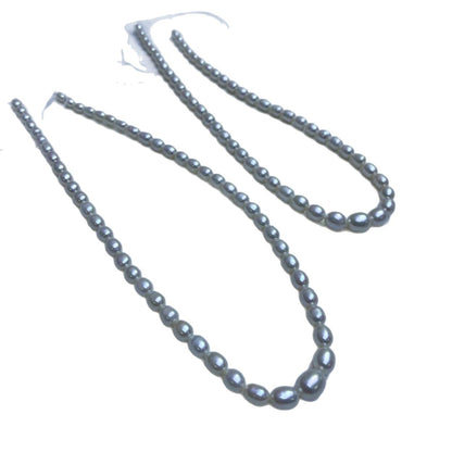 1023 Natural Freshwater Rice Pearl Necklace Tower Chain 4-6-8 mm White DIY Accessories