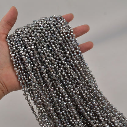 1320 4mm Grey Pearl Natural Freshwater Grey Pearl Jewelry Accessories Loose Beads