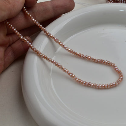 1234 natural freshwater pearls about 3mm purple pearls