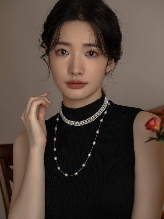Long Gypsy Pearl Necklace Girls Gift Accessories