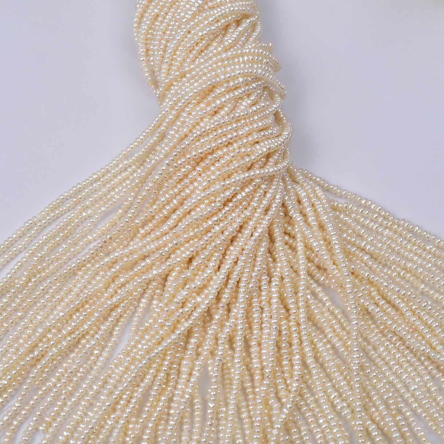 1250 3mm flat natural freshwater pearl DIY necklace small pearl wholesale