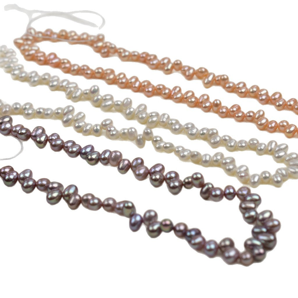 1054 Strong light 4-5mm smooth pearl necklace work in progress Material wholesale