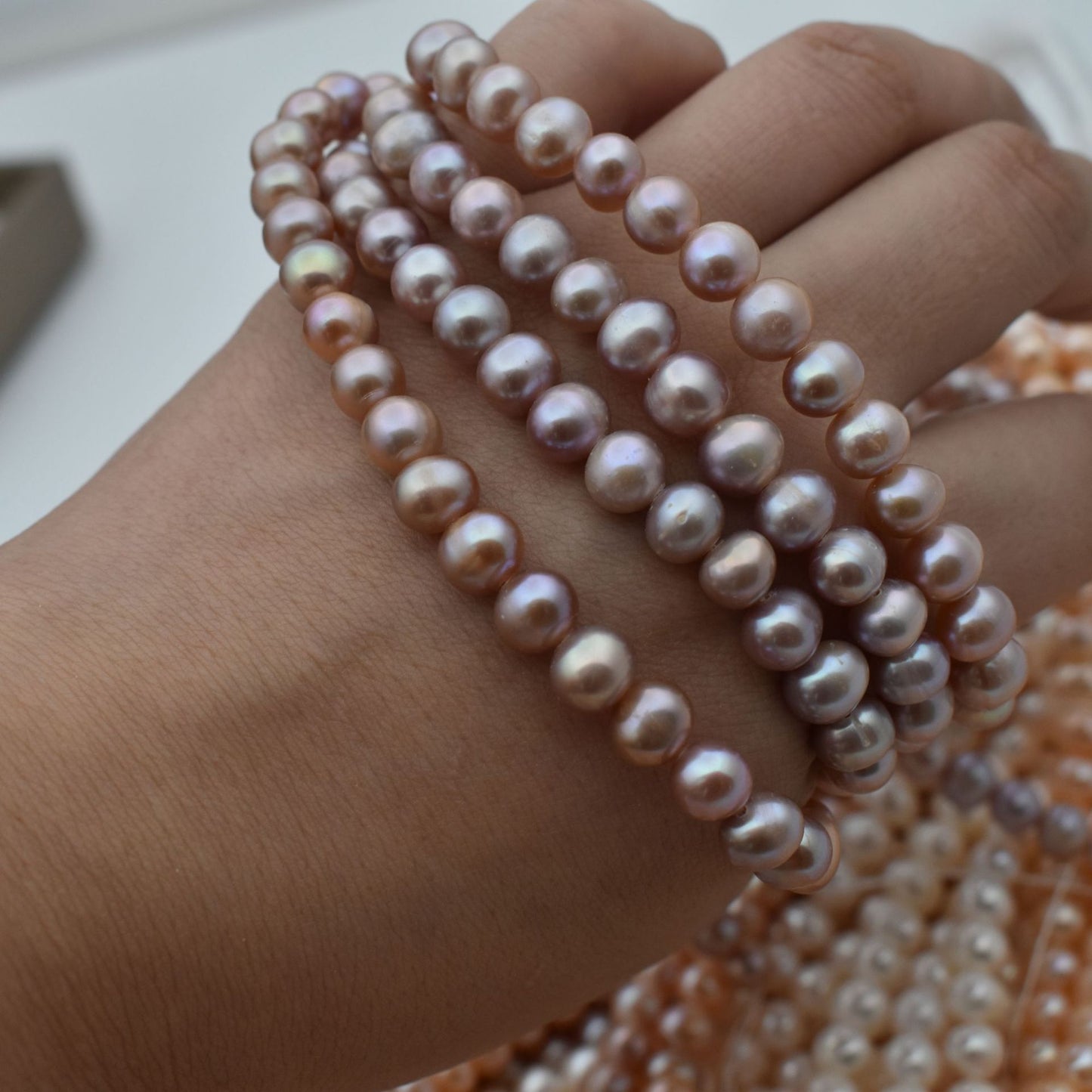 1174 Natural freshwater pearl 7-8mm punch DIY work in progress