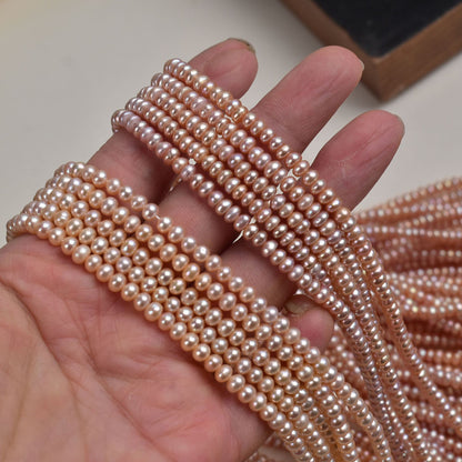 1222 4-5mm seedless freshwater pearl strong light flat bead DIY loose bead