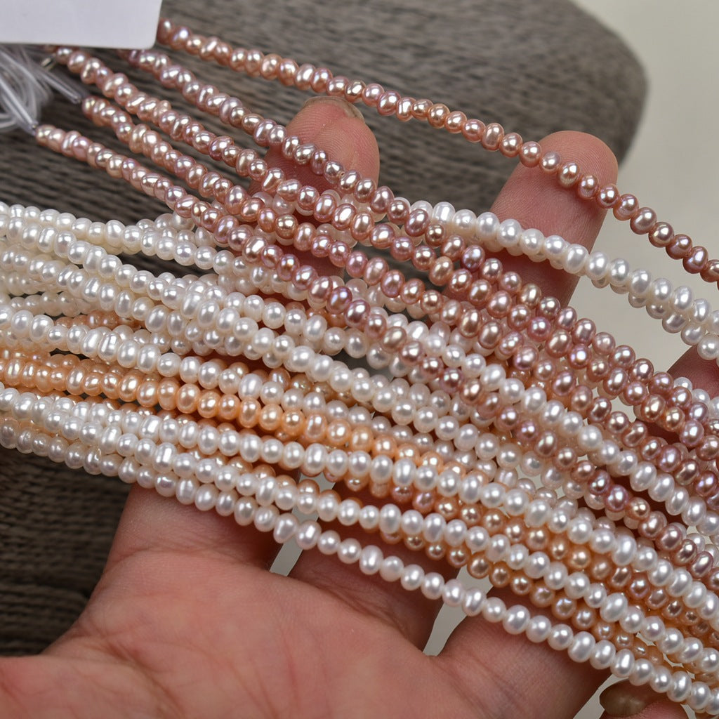 1187 Natural Freshwater Pearl 3-4mm work in progress Loose Bead Bare Bead DIY