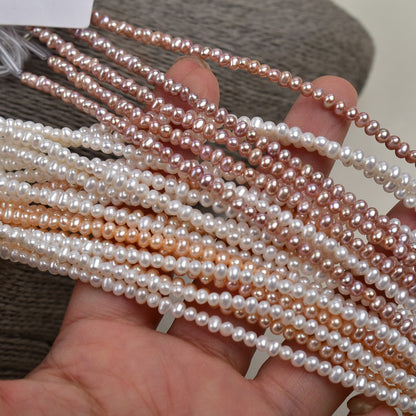 1187 Natural Freshwater Pearl 3-4mm work in progress Loose Bead Bare Bead DIY