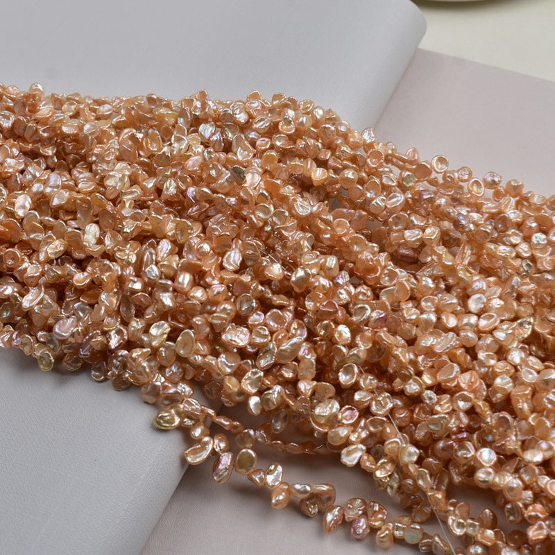 1083 Baroque pink gold 37-hole petal-shaped side hole beads DIY jewelry accessories