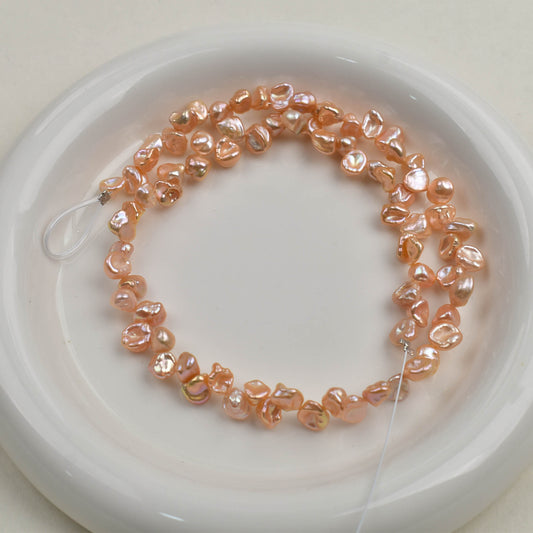 1083 Baroque pink gold 37-hole petal-shaped side hole beads DIY jewelry accessories