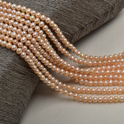 1162 5-6Mm Freshwater Pearl Loose Pearl Natural Pearl Pink Near Round Perforated Pearl work in progress diy