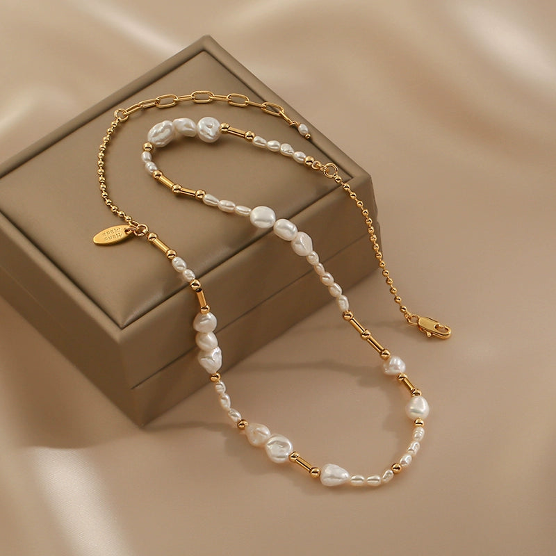 Vintage Fashion Baroque Freshwater Pearl Necklace