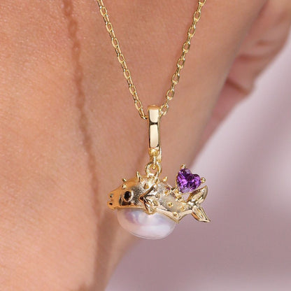 Ocean natural pearl pendant cute pearl fish