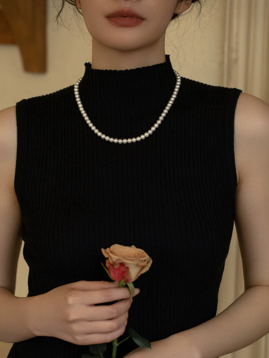 Double-layer Stacked Freshwater Pearl Beaded Necklace, Natural Extreme One, Multi-wear