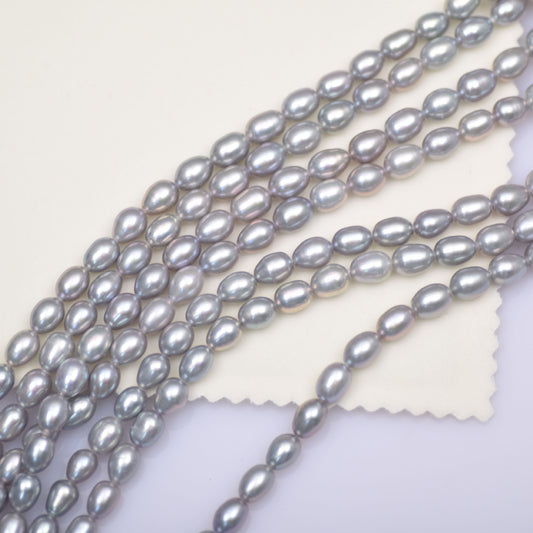 1038 gray natural freshwater pearls about 7-8mm DIY handmade beads jewelry beads