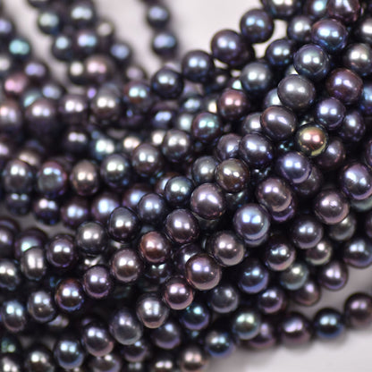 1171 Cost-effective imitation Tahitian black nearly round pearl 9mm jewelry DIY accessories natural freshwater pearl