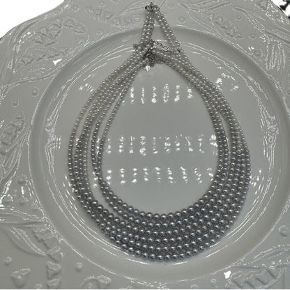 3.5-4 mm round strong light almost flawless real many hemp freshwater pearl necklace gradual change necklace pearl Zhuji