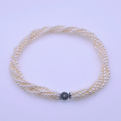 Multi-strand Pearl Woven Necklace