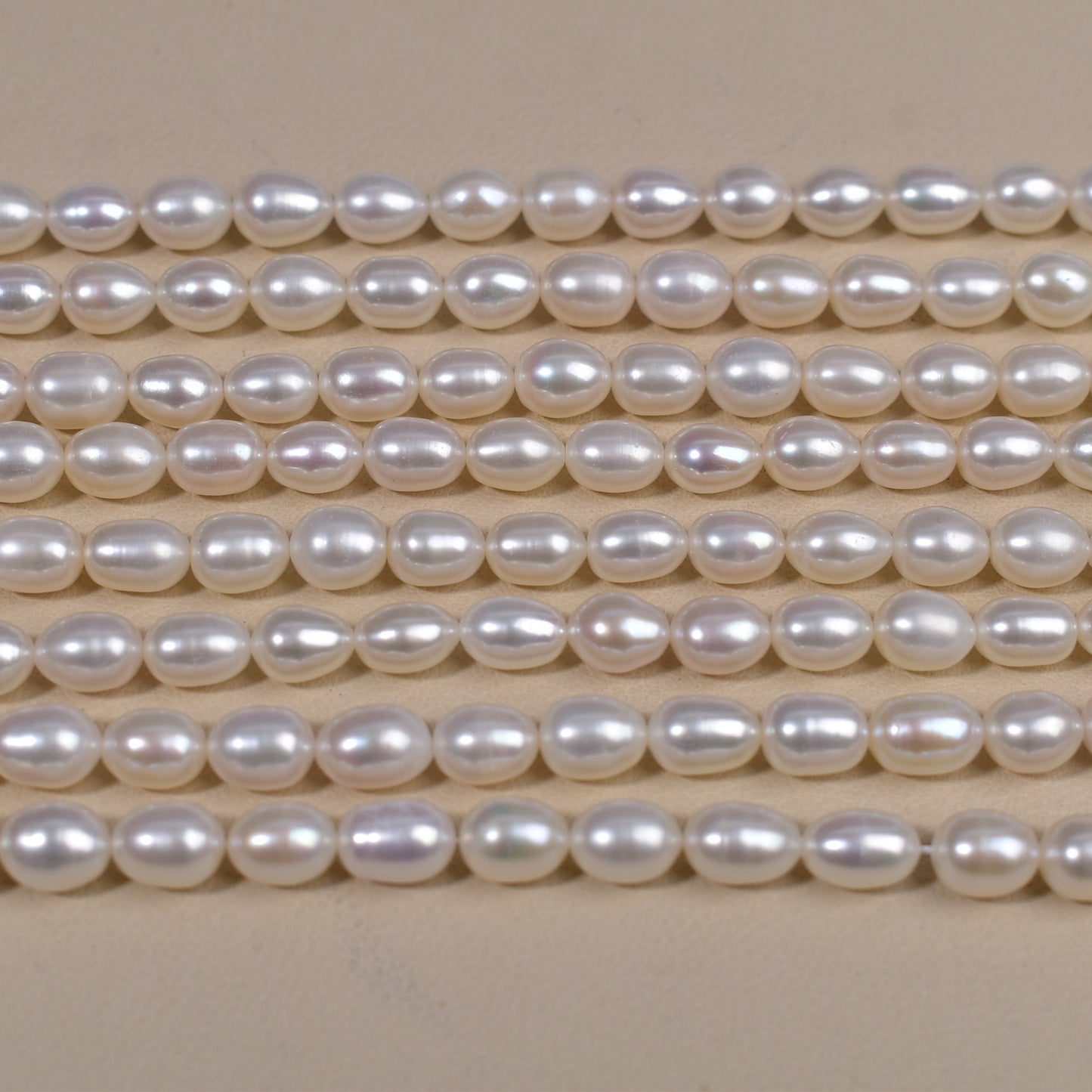 1037 Strong Light 7-8mm Rice Beads White DIY Necklace Accessories Wholesale Accessories