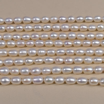 1037 Strong Light 7-8mm Rice Beads White DIY Necklace Accessories Wholesale Accessories