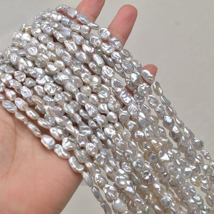 1103 Natural freshwater pearls 8-10mm irregular straight hole beads DIY