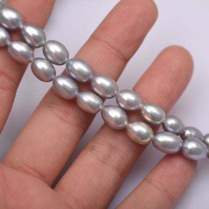 1038 gray natural freshwater pearls about 7-8mm DIY handmade beads jewelry beads