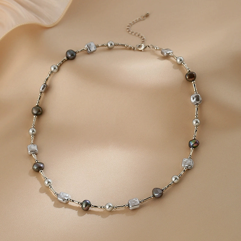 Gypsy Star Madoma  Pearl Necklace Women's Design Sense Splicing Natural Baroque Beads