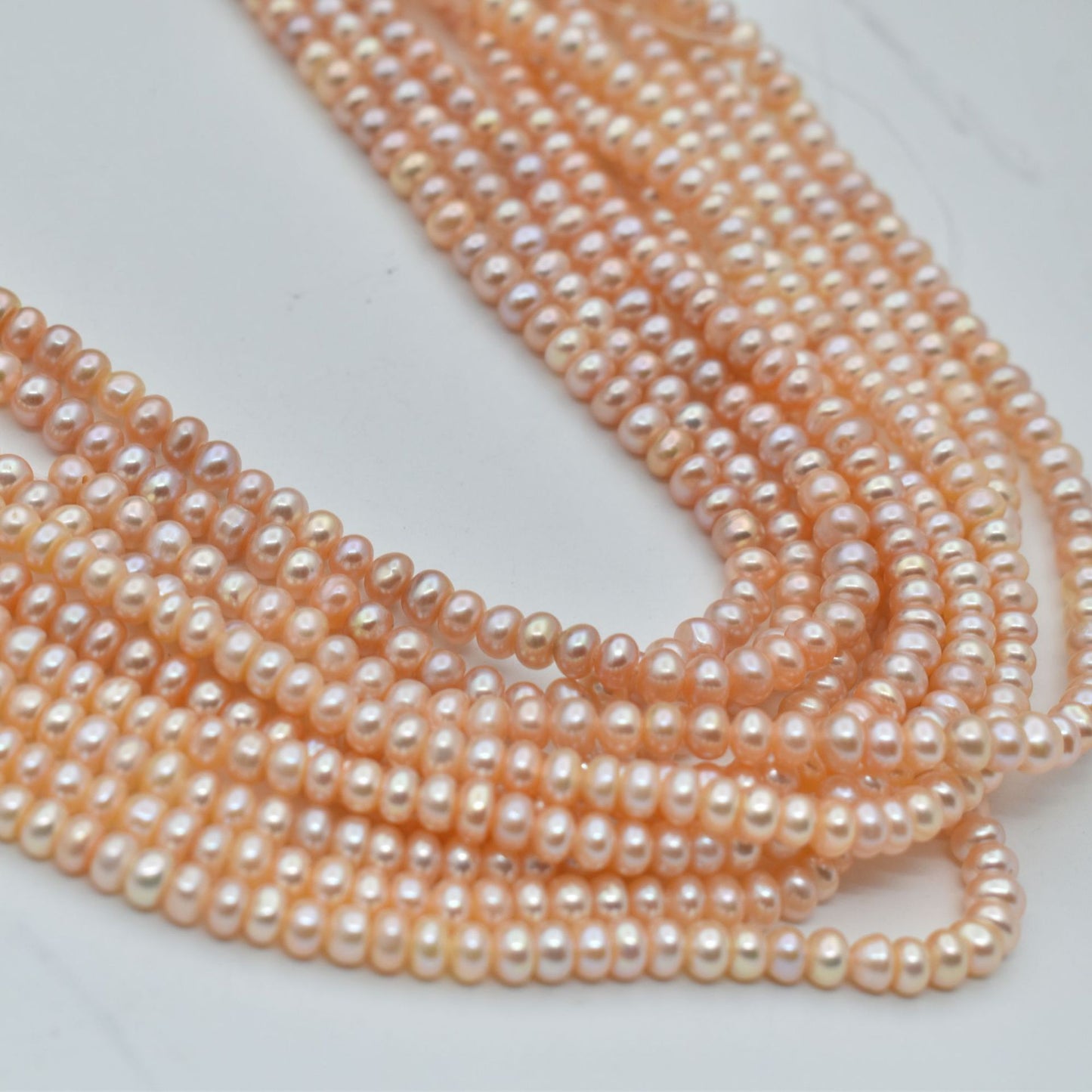 1238 good quality, flat beads 6mm DIY work in progress necklace, natural freshwater pearls