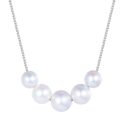 Smile necklace ladies freshwater pearl smiley face size 925 silver pendant lettering