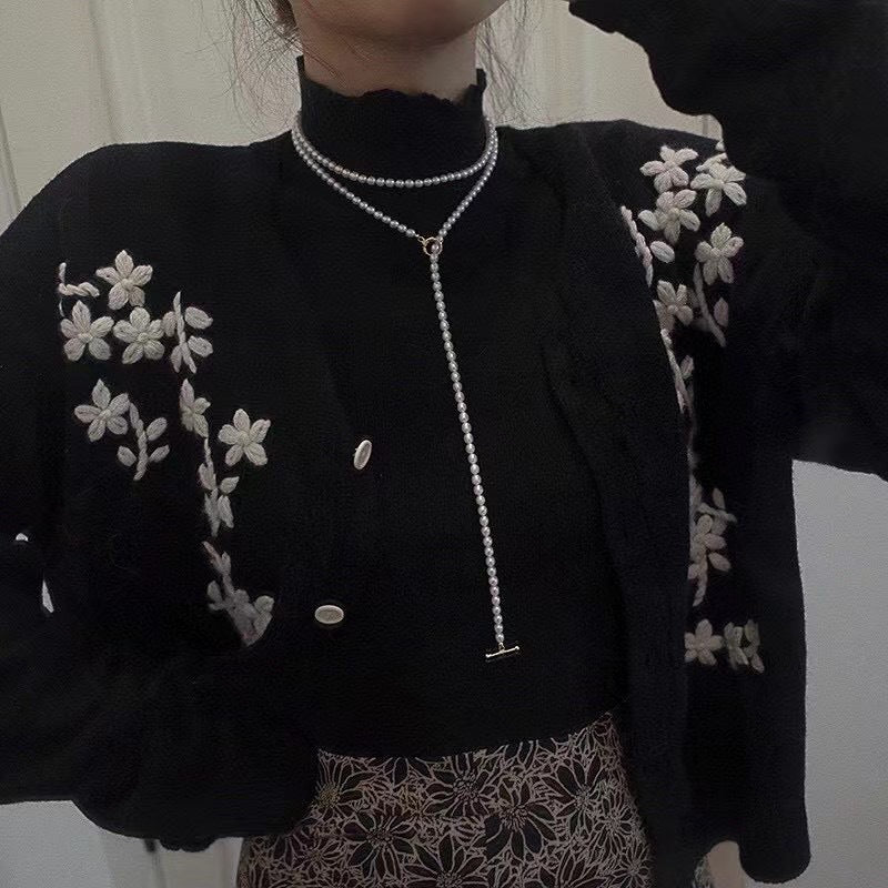 4-6Mm Strong Light Freshwater Pearl Rice Bead Necklace Ot Buckle Jewelry Accessories Sweater Chain