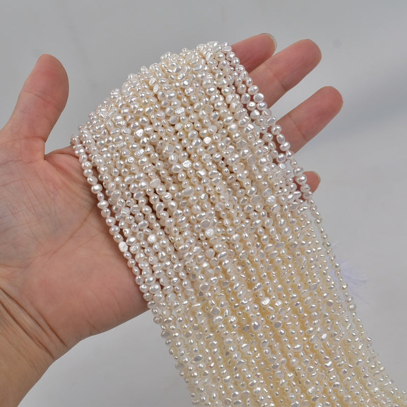 1316 Baroque 3-4mm Natural Freshwater Pearl DIY Jewelry Necklace Accessories Loose Beads
