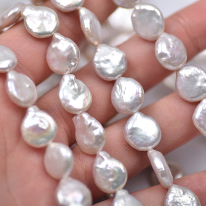 1094 Baroque Button Natural Freshwater Pearl 10-11mm with Tail Loose Beads DIY Jewelry Accessories