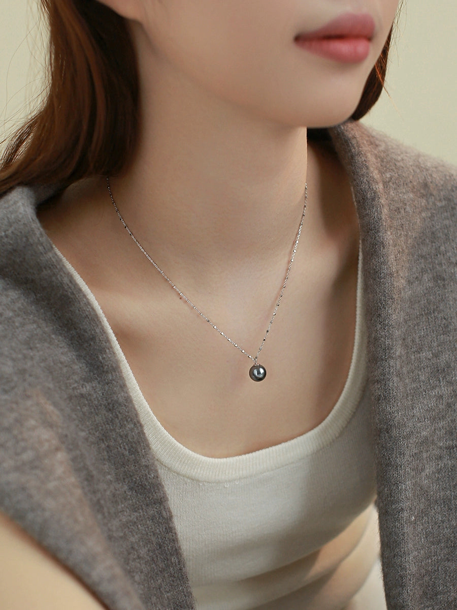 Zhengyuan Single Pearl Pendant Necklace Ladies Exquisite S925 Sterling Silver