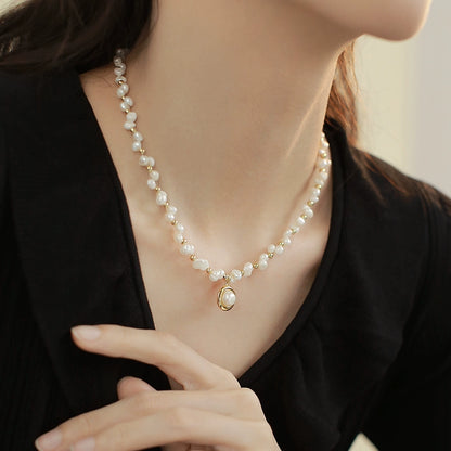 French Vintage Natural Baroque Pearl Necklace Ladies Premium Different Beads