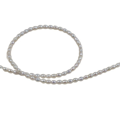1062 3-4mm White Natural Freshwater Pearl Necklace Rice Beads Water Drops Beads Handmade DIY Loose Beads work in progress