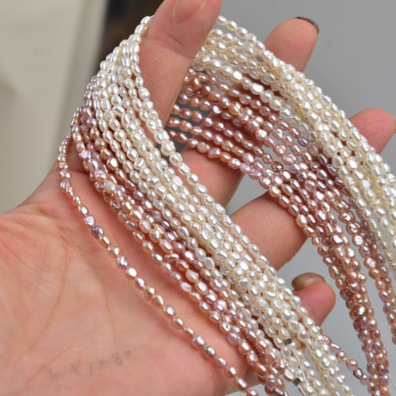 1322 3mm keshi pearl baroque special-shaped natural freshwater pearl DIY necklace work in progress