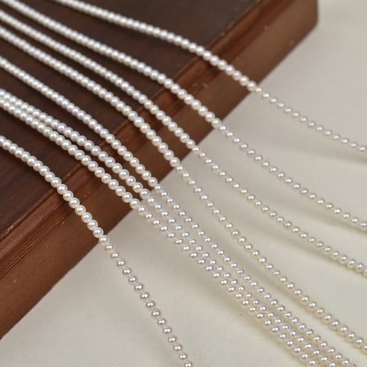 1168 3mm almost flawless white bright freshwater pearl work in progress
