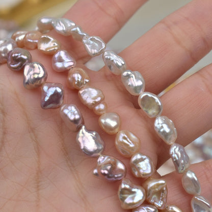 1103 Natural freshwater pearls 8-10mm irregular straight hole beads DIY