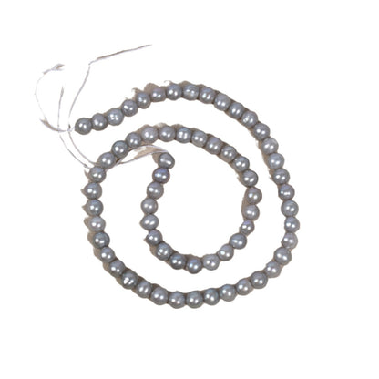1151 5-6Mm grey natural freshwater pearl loose bead punch work in progress