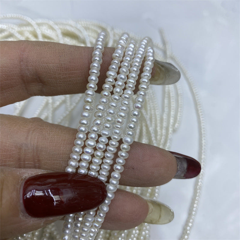 1209 Natural freshwater pearl 2-3mm flat pearl pearl work in progress diy