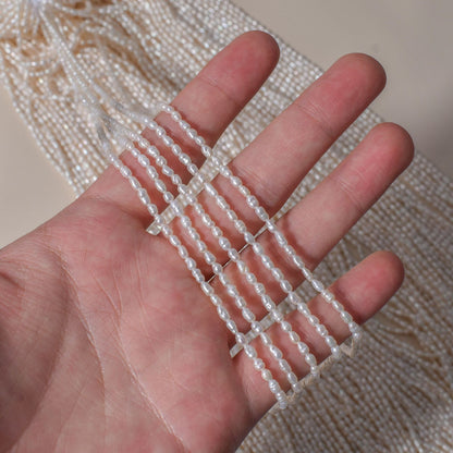 1059 Strong light millet shaped pearl about 2-3.5 mm loose beads work in progress DIY pearl material