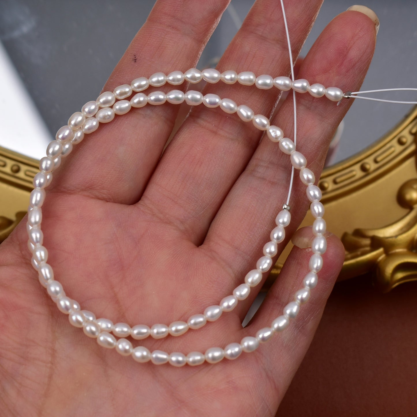 1009  3-4Mm natural  beads pearl loose beads natural freshwater necklace Zhuji pearl wholesale