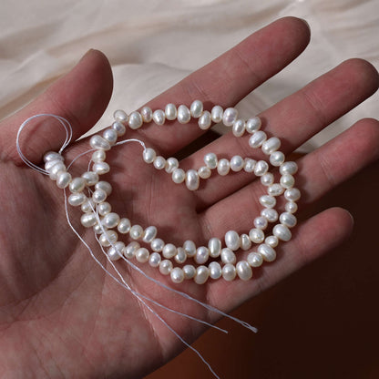 1027 Strong Light  Side Hole Rice Beads about 4-5mm Natural Freshwater Pearl Beads Handmade