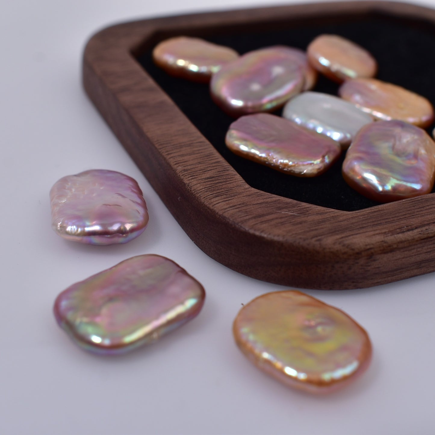 巴洛克异形方块珠散珠颗粒天然淡水无孔珍珠diy耳环吊坠饰品配件