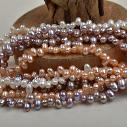 1054 Strong light 4-5mm smooth pearl necklace work in progress Material wholesale