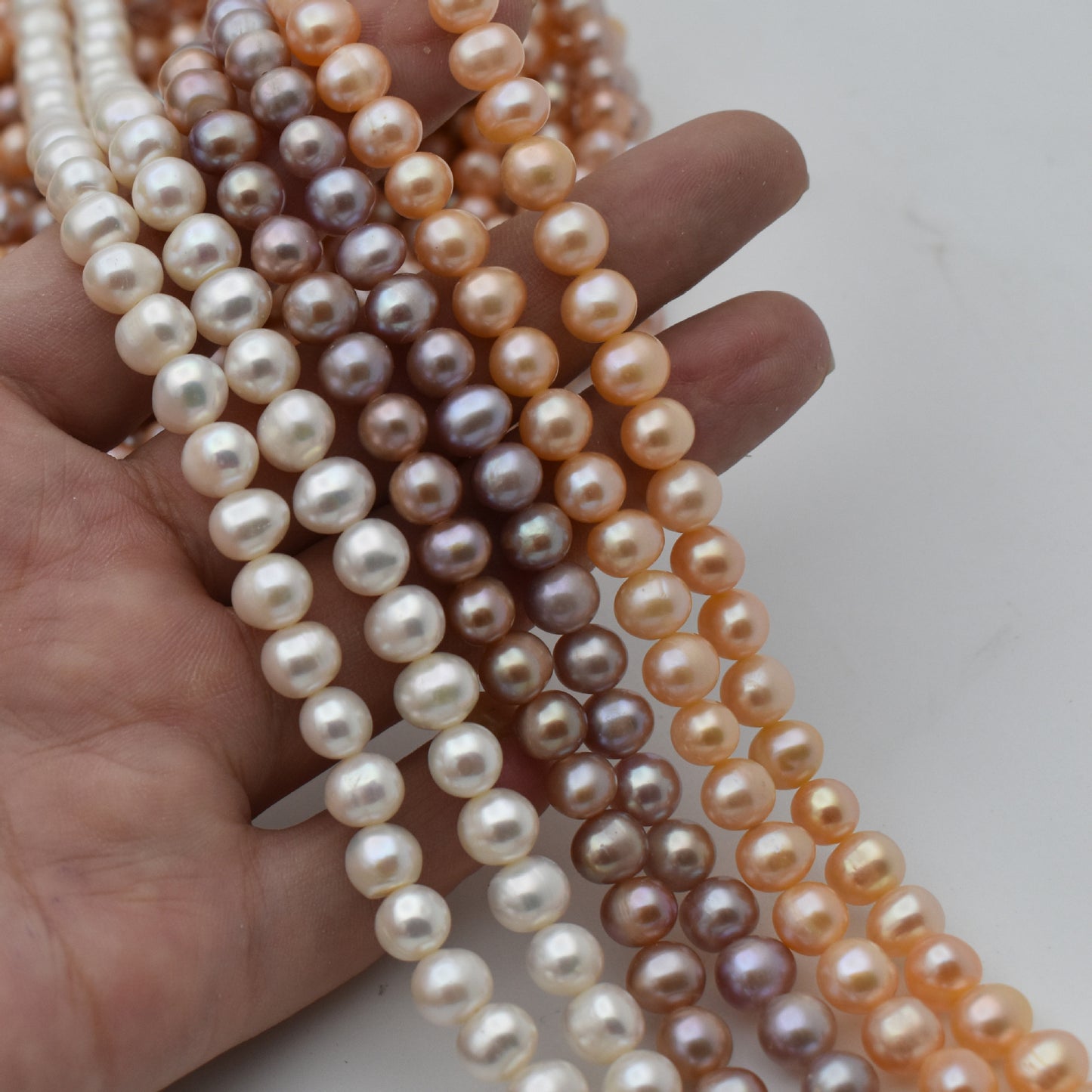 1174 Natural freshwater pearl 7-8mm punch DIY work in progress