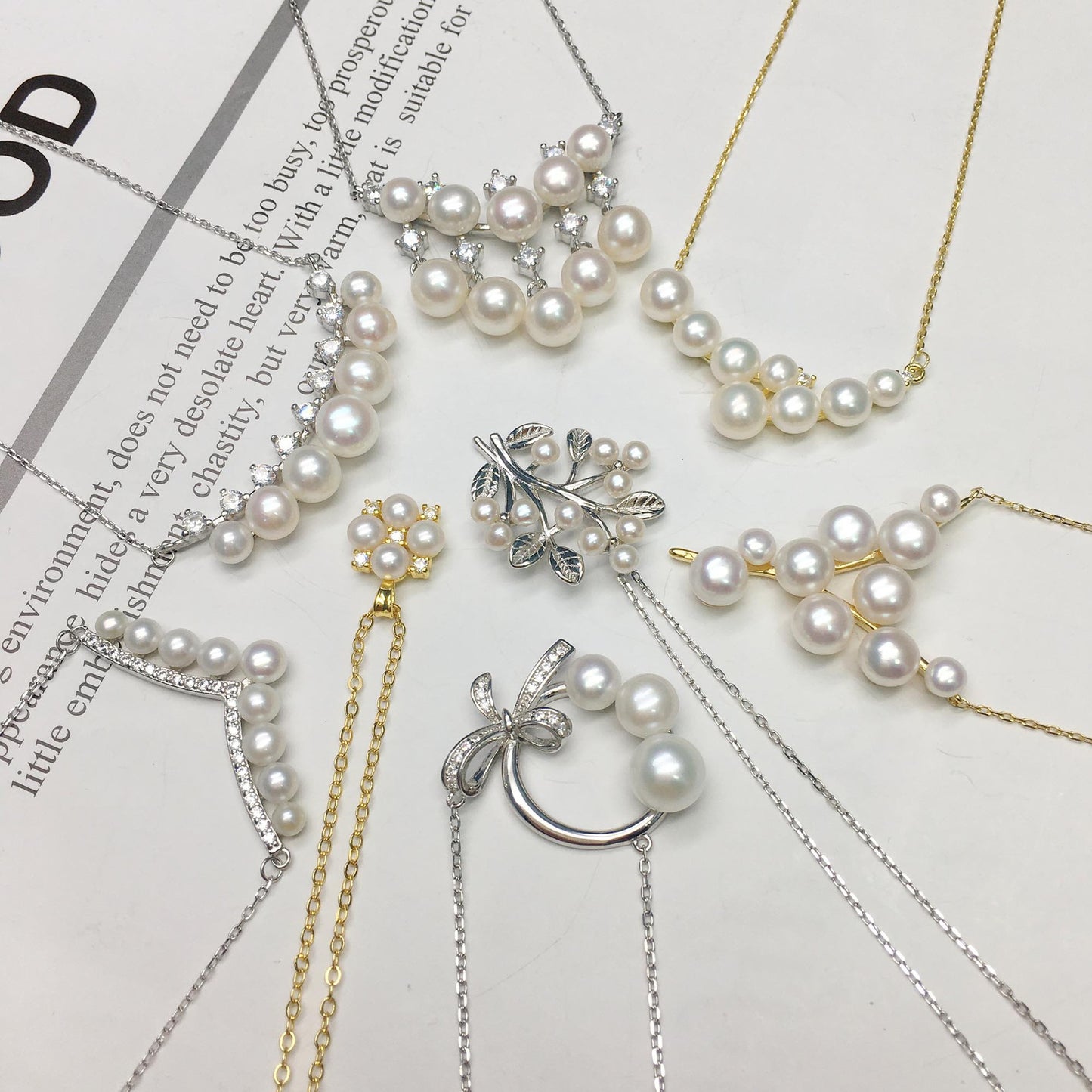 The new multi-bead S925 silver tian ran freshwater pearl necklace set