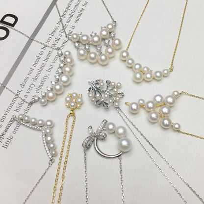 The new multi-bead S925 silver tian ran freshwater pearl necklace set